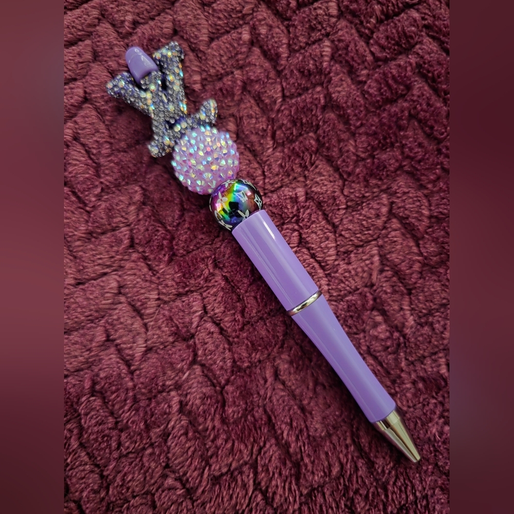 Luxury Inspired Purple Sparkling  Pen with Silver Accents